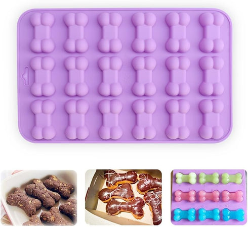 homEdge Jumbo Puppy Dog Paw (6 Cavity) and Bone Molds, Non-Stick Food Grade Silicone Dog Treats Molds, Silicone Mold for Chocolate, Candy, Jelly, ...