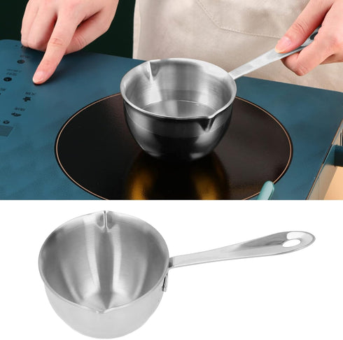 Stainless Steel Saucepan, Half Quart Saucepan Sauce Pan Heavy Bottom Saucepan Cooking Pot with Pour Spout for Home Kitchen Cooking(silver)...