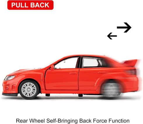 Die-Cast Alloy Toy Car, 1/36 Scale Subaru WRX STI 2010 Model Car, Functional Toy Car to Take Home, Decorative Model Toy for Collection, Car Gift f...