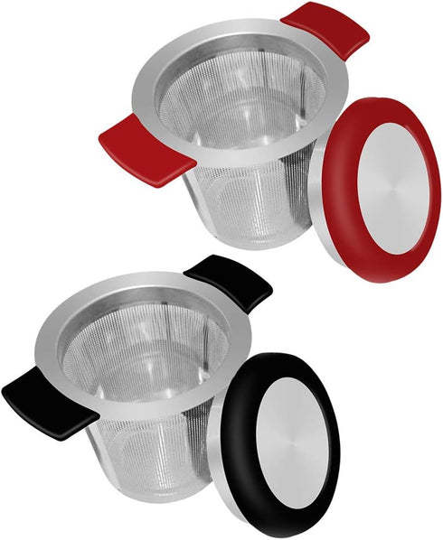 18/8 Stainless Steel Tea Infuser with Large Capacity & Perfect Size Double Handles, SourceTon Loose Leaf Tea Mesh Strainer for Hanging on Teapots,...