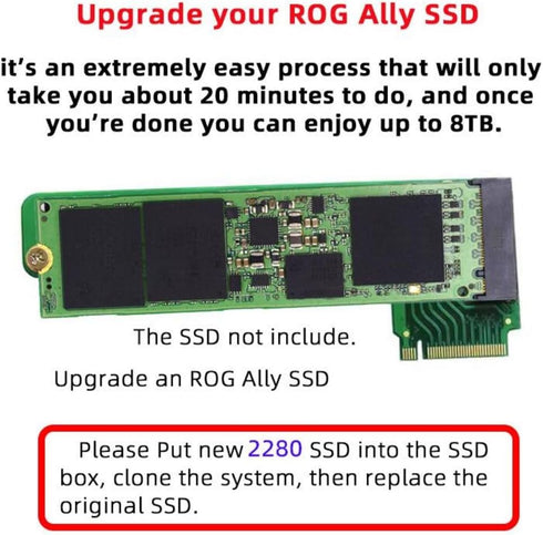 chenyang ROG Ally Gaming Internal M.2 NVME M-Key 2230 to 2280mm SSD Upgrade Extension Adapter...