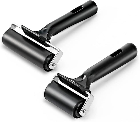 Rubber Roller, Ideal for Anti Skid Tape Construction Tools, Print, Ink and Stamping Tools (2.5 & 4-Inch, Black)...