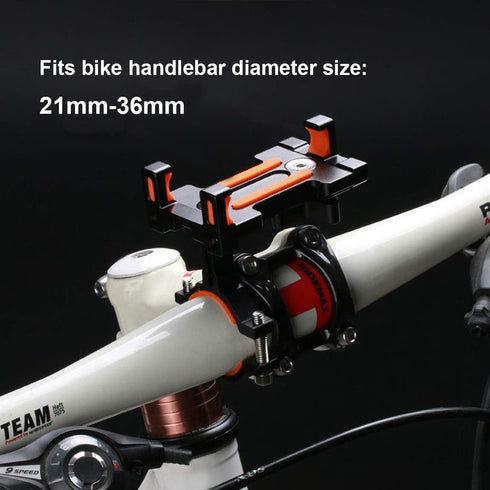 Motorcycle Bike Phone Mount Holder, Aluminum Bicycle Holder for Cell Phone 360° Rotation Bike Handlebar Phone Cradle, Compatible with Smartphones ...