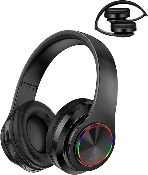 Wireless Bluetooth Headphones, Over Ear Headphones,Colorful LED oldable Headset with Built-in Microphone for School/Tablet Computer/PC/TV/Cellphon...
