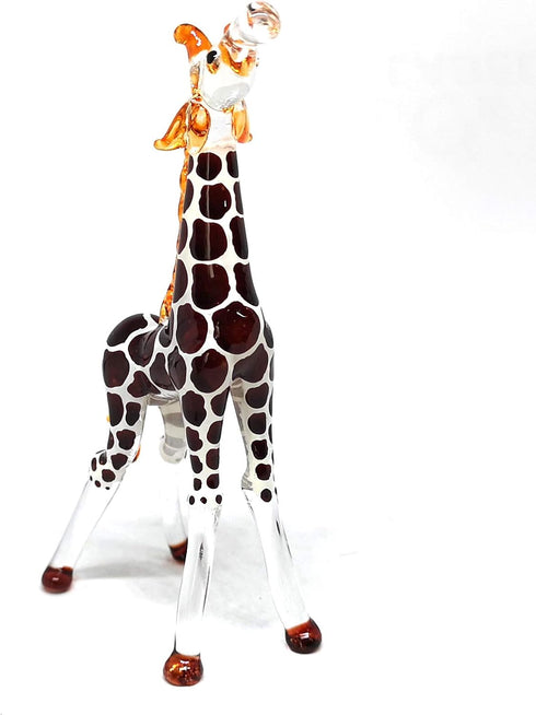 ZOOCRAFT Glass Giraffe Figurine Collectible Hand Blown Safari Miniature Animals Collectibles Home Decoration Statues...