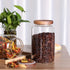 Large Glass Food Canisters, 93 FL OZ(2750ml) Kitchen Serving Stoarge Container with Airtight Wooden Lids, Cereal Dispenser Jars for Spaghetti Past...