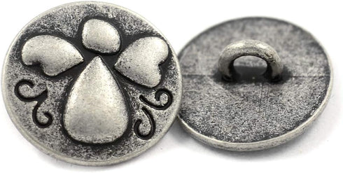 Bezelry 12 Pieces Baby Angel Oval Antique Silver Color Metal Shank Buttons. 18mm X 15mm...