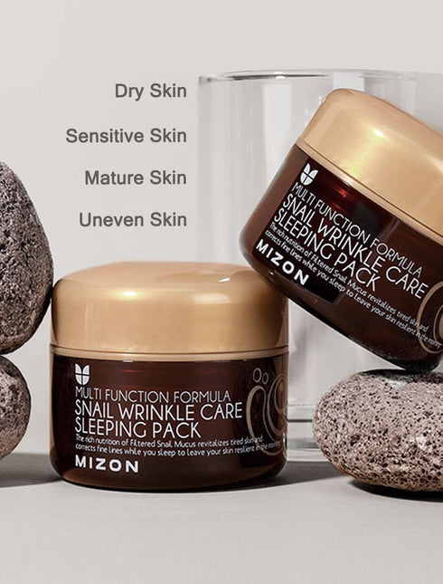 MIZON Snail Line, Snail Wrinkle Care Sleeping Pack, Nourishing mask, Firming mask, for damaged skin, anti-wrinkle care, (2.7 FL oz)...