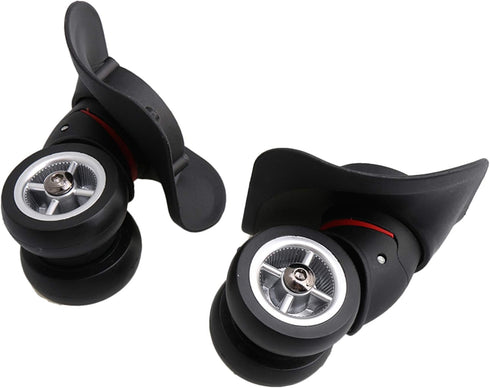 BQLZR Black Suitcase Wheels Replacement Left & Right Plastic Swivel Caster Wheels with 4 Holes,Hole Pitch: (1.42"/1.65"/1.97"/1.42"), for Luggage ...