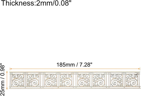 MECCANIXITY 2pcs 7.28 Inch Miniature Garden Fence, Mini Ornament Wood Picket Fence Decorative for Dollhouse Home DIY, 0.08" Wood Circle Style...