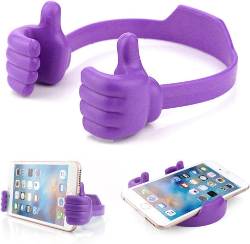 8 Pack Thumbs up Cell Phone Holder, Adjustable Silicone Tablet Stand, Multi Colors Portable Desktop OK Stands Compatible for Smart Phones iPhone i...