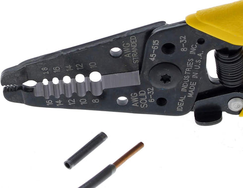 IDEAL Electrical 45-615 Reflex Super T Stripper - 8-18 AWG Solid, Yellow, Wire Stripper, Plier Nose, Slide Lock, Textured Grips...
