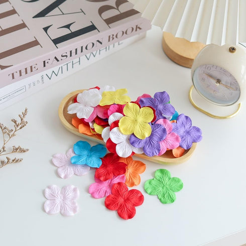 RATREE 888 50 Pcs Handmade Mulberry Paper Patch Hydrangeas Flowers 2x2 inch Mulberry Paper Flowers Scrapbooking Wedding DIY Craft (Mixed 10 Colors...