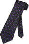Vesuvio Napoli NeckTie BLACK w/PURPLE Polka Dots Design Men's Neck Tie...