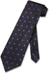 Vesuvio Napoli NeckTie BLACK w/PURPLE Polka Dots Design Men's Neck Tie...