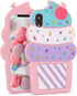 Cute iPhone XR Case, Funny 3D Cartoon Ice Cream Cupcakes Shaped Soft Silicone Full Protection Shockproof Cases Cover for Girls Kids Women Lady...