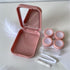 Pink Contact Lens Case Travel Kit Portable Contact Case with Mirror Tweezers Remover Tool Solution Bottle for Daily Outdoor Office...