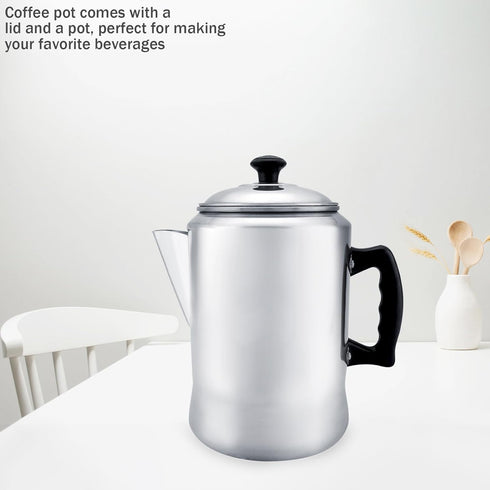 Serlium Aluminum Alloy Coffee Percolator Coffee Maker Pot Percolator Tea Kettle Stove Top Coffee Percolator with Lid for Home Outdoor...