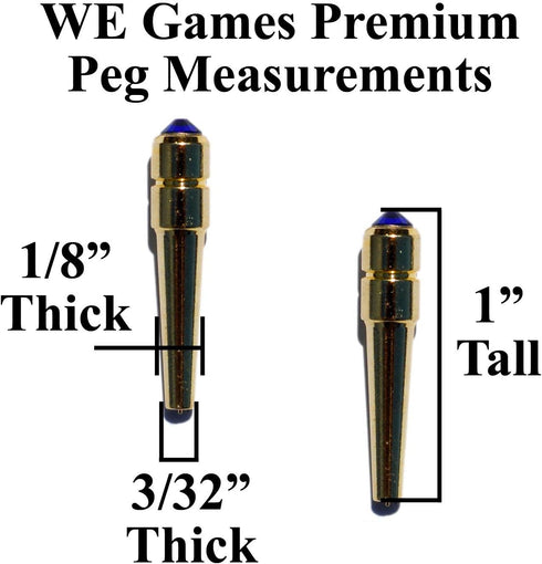 WE Games Brass Cribbage Pegs with Swarovski Austrian Crystals - Set of 3 - Saphire Blue...