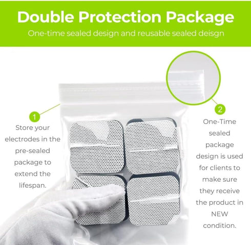 AUVON TENS Unit Replacement Pads Combination Set, 36 Packs 2 Sizes Electrodes for TENS Unit, Reusable and Latex Free Pigtail TENS Pads for Multipl...