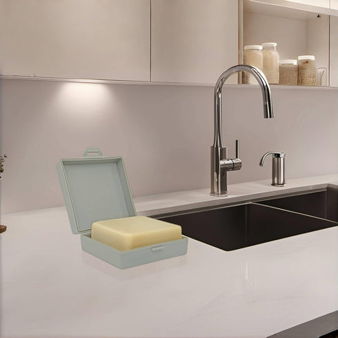 Soap Holder 2 Pack, Shower Bar Case Fit Dr Squatch Soap, Waterproof Travel Soap Container with Lid, Square Bathroom Soap Dish Box for Camping, Gym...