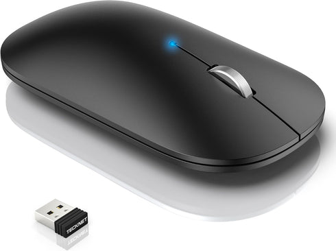 TECKNET Bluetooth Mouse, Rechargeable 2.4G Wireless Mouse for Laptop, Tri-Mode Slim Silent Computer Mouse 4000 DPI Portable for MacBook/iPad/Andro...