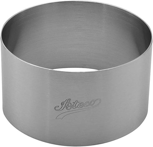 Ateco Round Cake Ring Dessert Mold, 1.75" High x 3.125" Diameter, Stainless Steel...