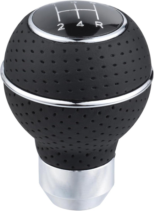 Abfer Manual Shifter Knob Car Leather Gear Head Stick Shift Knobs 5 Speed Fit Most Vehicle Truck, Silver...