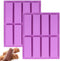 2 Pcs Large Rectangle Silicone Mold, Cereal Bar Molds, 8 Cavities Energy Bar Maker Baking Pan for Muffin Brownie Cornbread Cheesecake Pudding Cake...