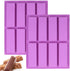 2 Pcs Large Rectangle Silicone Mold, Cereal Bar Molds, 8 Cavities Energy Bar Maker Baking Pan for Muffin Brownie Cornbread Cheesecake Pudding Cake...
