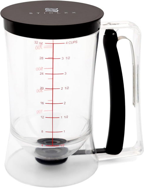 Pancake Batter Dispenser Baking Tool for Cupcakes, Crepes, Waffles, Muffins, Funnel Cake, Griddle Breakfast Accessory...