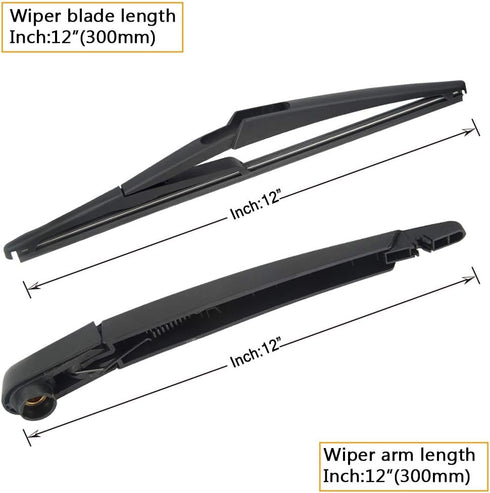 AUTOBOO Replacement for Nissan Rogue 2014-2018 Pathfinder 2013-2018 Rear Windshield Wiper Blade Arm Set-Factory OE Style...