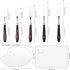 Set of 7, Acrylic Paint Palette and Palette Knife Painting SourceTon 2 Pieces with Thumb Hole Clear Paint Pallet and 5 Stainless Steel Wooden Hand...