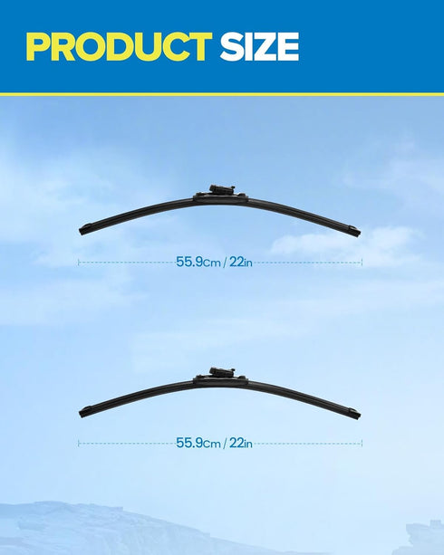 PHILTOP 22"+22" Front Automotive Replacement Windshield Wiper Blades for Silverado 1500 2500 HD 2014-2018, Tahoe 2007-2013, Suburban 1500 Yukon Yu...