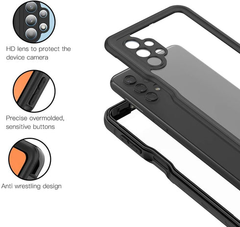 for Samsung Galaxy A32 5G Phone Case Waterproof IP68 Certified Dustproof Shockproof Built-in Screen Protector Full Body Phone Case for Samsung Gal...