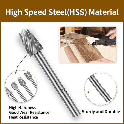 20Pc HSS Router Carbide Engraving Bits and Router Bit Set with 1/8"(3mm) Shank for Power Rotary Tools Accessories for DIY Woodworking, Carving, En...