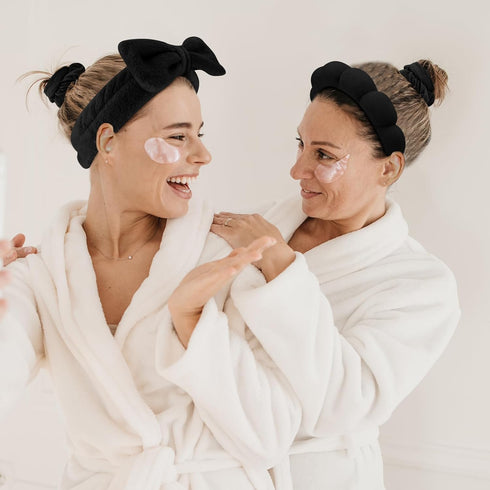 Skincare Spa Headband, Skincare Sponge Headbands for Washing Face, Puffy Make up Headbands with Fluffy Wristbands Set for Women Girls, Soft Terry ...