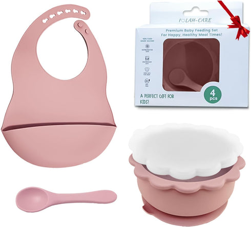 Baby Feeding Set of 4–Made from Premium Food-Grade & BPA-Free Silicone Baby Weaning Set –Durable & Eco-Friendly Toddler Plates, Safe Baby Feeding ...