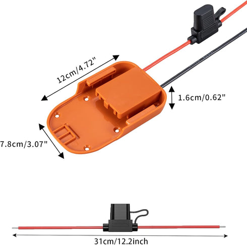 Power Wheel Adapter for Ridgid AEG 18V Hyper Lithium Battery Adapter with Fuse & Wire Terminal,14 Gauge Wire Power Convertor for DIY RC Trucks, RC...