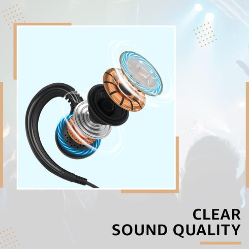 Retevis Swivel Two Way Radio Headset with Mic 2 Pin,Coil Tube,Compatible with Motorola CP100D CP185 CP200 CP200D GP300 GP2000 BRP40 HYT TC610 Walk...