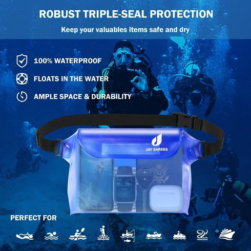 Waterproof Pouch with Waist Strap (3 Pack),Beach Accessories Best Way to Keep Your Phone and Valuables Safe and Dry - Black+Gray+Blue...