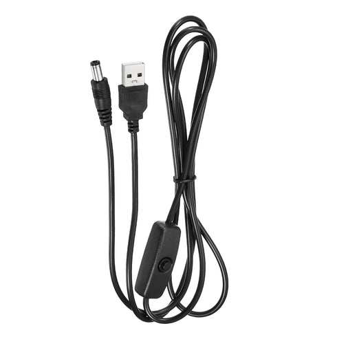 MECCANIXITY USB Cable with 501 ON/Off Switch, USB Male to DC 5.5x2.1mm Male Power Cable 150cm for Camera Hard Disk Box Black...