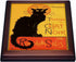 3dRose Le Chat Noir-Advertising, Art Nouveau, Black Cat, Cat, Cats, Chat Noir, Le Chat Trivet with Ceramic Tile, 8 by 8", Brown...