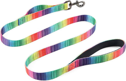 Dog Leash Printing Durable Dogs and Cats Leash with Two Control Handle for Small Dogs Medium Dogs and Large Dogs (M(Length 56"/Width 4/5", Color A...