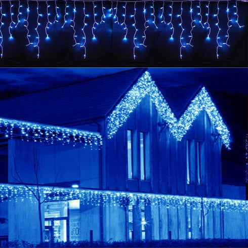 3.5M/11ft 96 LED Blue Linkable Fairy Curtain String Light with 8 Modes Functional Controller for Indoor/Outdoor/Party/Wedding/Christmas Decor...