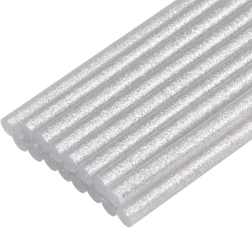 uxcell Mini Hot Glue Gun Sticks 4-inch x 0.27-inch for Glue Guns, Glitter Silver 16pcs...