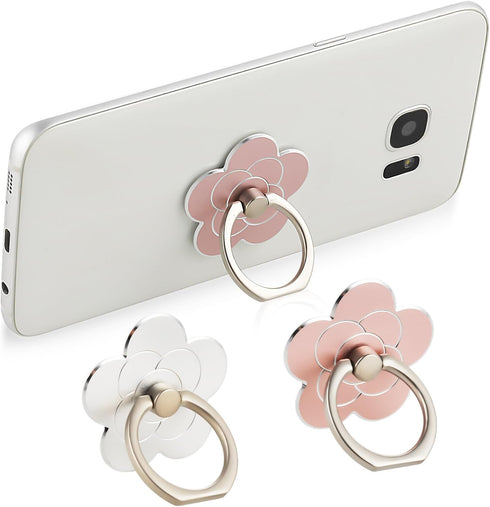 Sibba 2pcs Phone Ring Holder Kickstand Cellphone Flower Finger Ring Grips Stand Metal Universal Accessories Compatible with Smartphone, Mobile Pho...