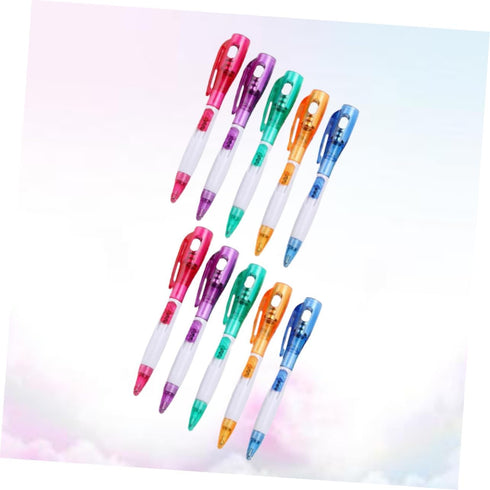 Ciieeo 10pcs Black Pens Ballpoint Fountain Pen Ink Black Gel Pens Ink Pen Flashlight Pen Flashlight Pens Ballpoint Ball-point Pen with Light Ballp...