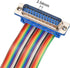 uxcell IDC Rainbow Wire Flat Ribbon Cable DB25 Male to DB25 Male Connector 2.54mm Pitch 11.8inch Length...