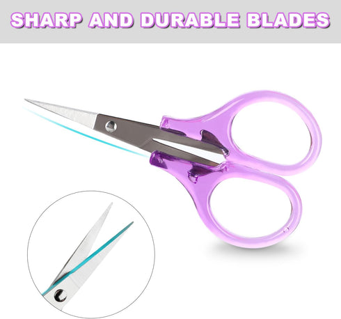 4 Pcs Small Scissors All Purpose,Stainless Steel Scissors Set with Protective Cover,Mini Detail Craft Scissors for Paper Cutting,Sewing,Scrapbooki...